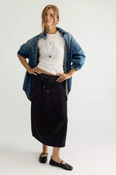 Boom Shankar Cord Guru Midi Skirt