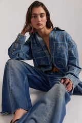 We The Free Have A Nice Day Denim Top