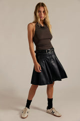 We The Free Vegan Pleated Midi Skirt