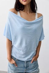 We The Free Tinsley Waterfall Cowl-Neck Top