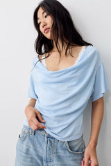 We The Free Tinsley Waterfall Cowl-Neck Top