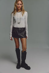 We The Free Lainey Studded Vegan Mini Skirt