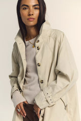 We The Free Drop Down Washed Funnel-Neck Trench