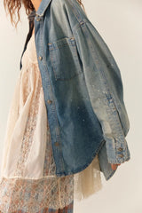 We The Free Rally Cocoon Button Down Top