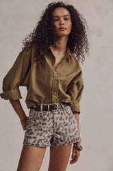 We The Free Now Or Never Printed Denim Shorts