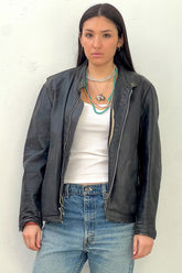 Vintage Leather Biker Jacket Selected by Anna Corinna