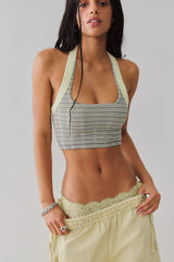 Wide Awake Striped Halter Tank
