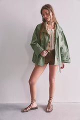 We The Free Collins Washed Canvas Funnel-Neck Jacket