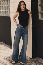 We The Free Alter Ego Wide-Leg Twisted Jeans