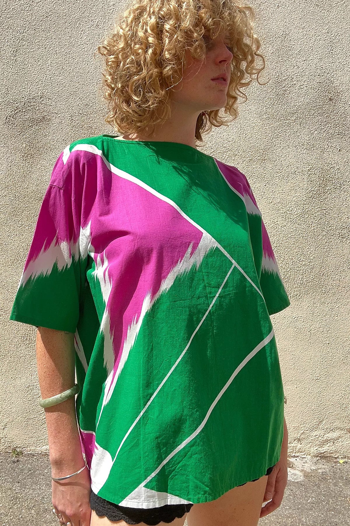Vintage 1970s Issey Miyake Green Top Selected by The Curatorial Dept.