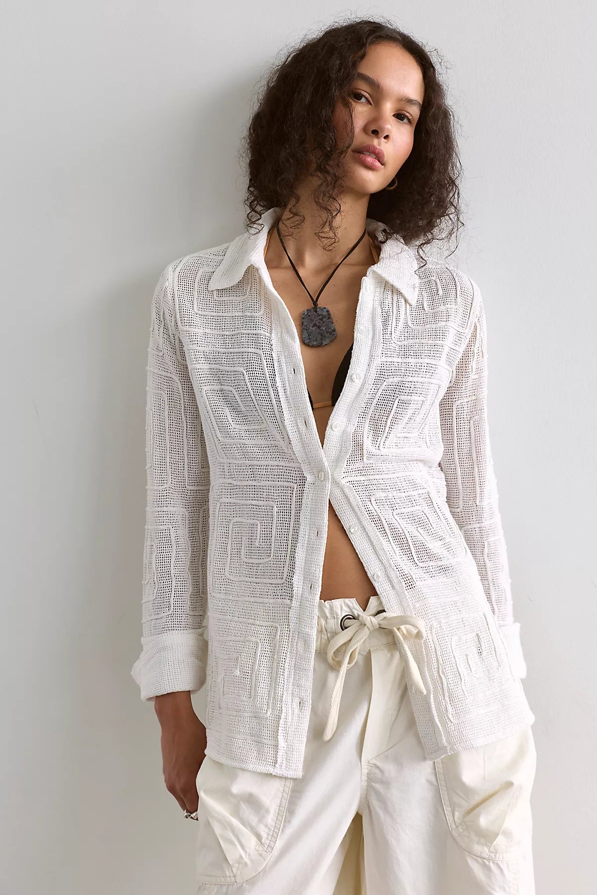 We The Free Geo Soutache Shirt