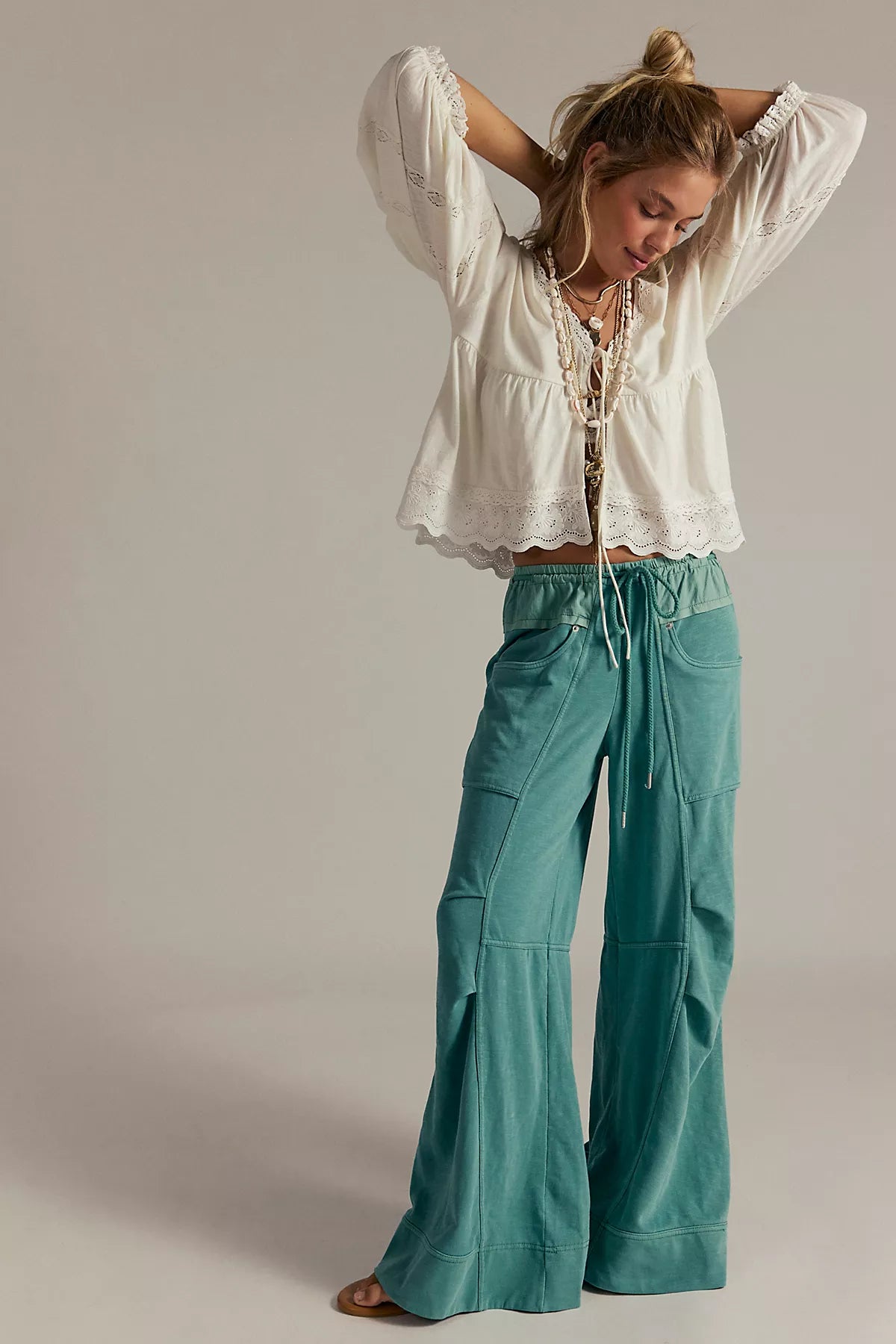 We The Free Sky Riser Knit Wide-Leg Pull-On Pants