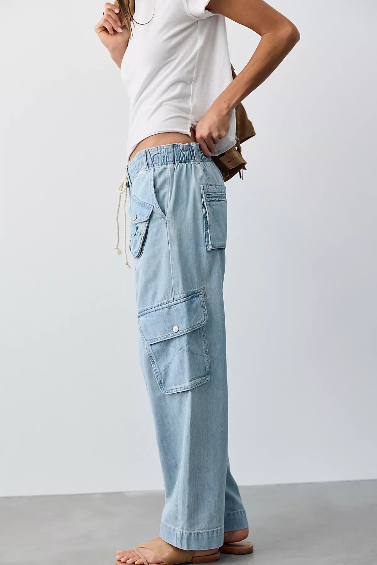 We The Free Tahiti Denim Pull-On Cargo Pants