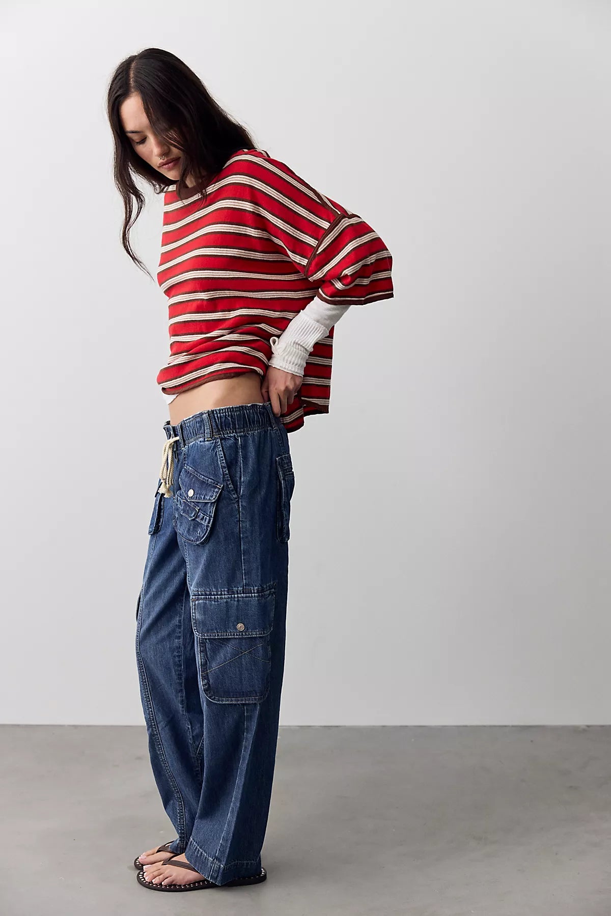We The Free Tahiti Denim Pull-On Cargo Pants