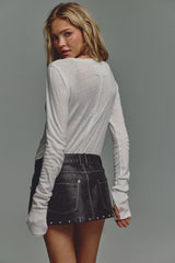 We The Free Lainey Studded Vegan Mini Skirt