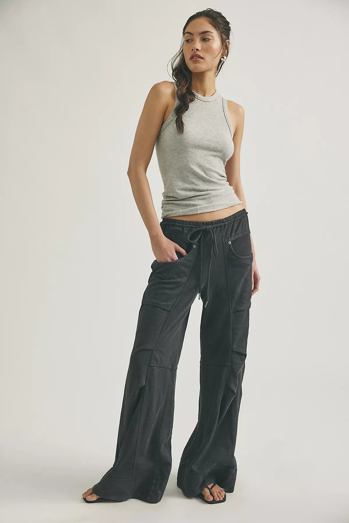 We The Free Sky Riser Knit Wide-Leg Pull-On Pants