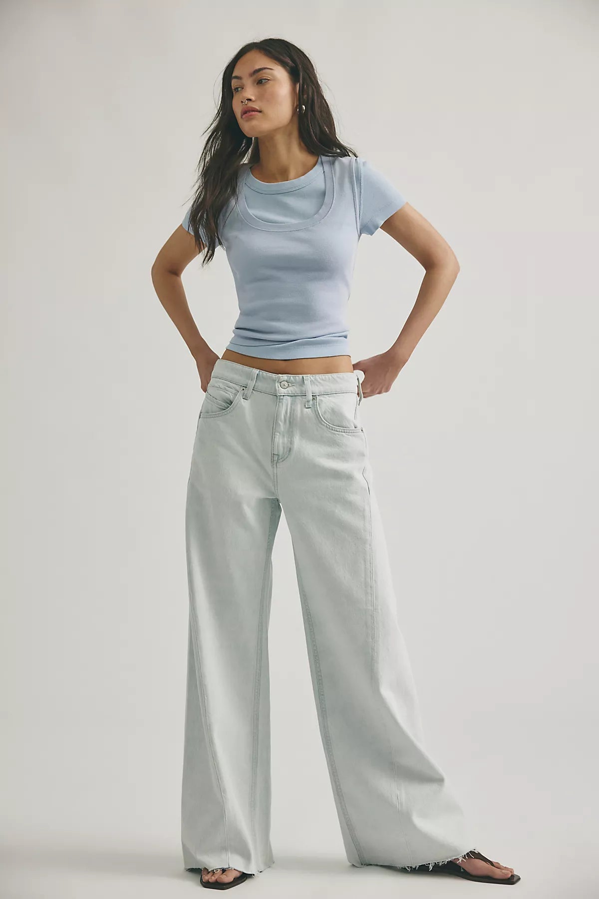 We The Free Alter Ego Wide-Leg Twisted Jeans