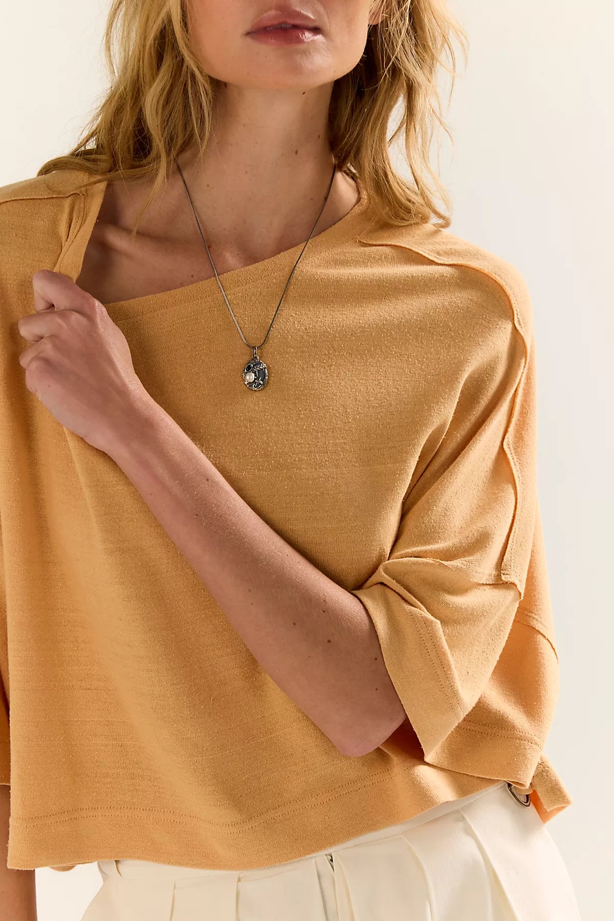 We The Free Boxy Crew-Neck Silk Tee