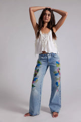 We The Free Tennessee Low-Rise Embroidered Boyfriend Jeans
