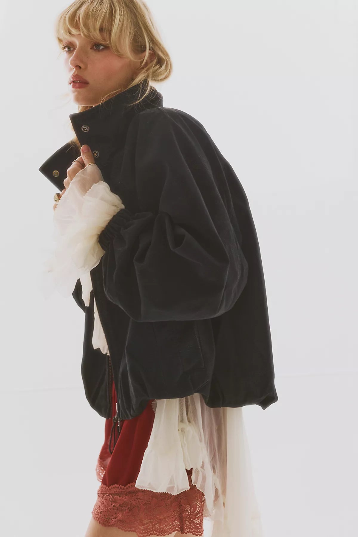 We The Free Chelsea Vegan Suede Funnel-Neck Jacket