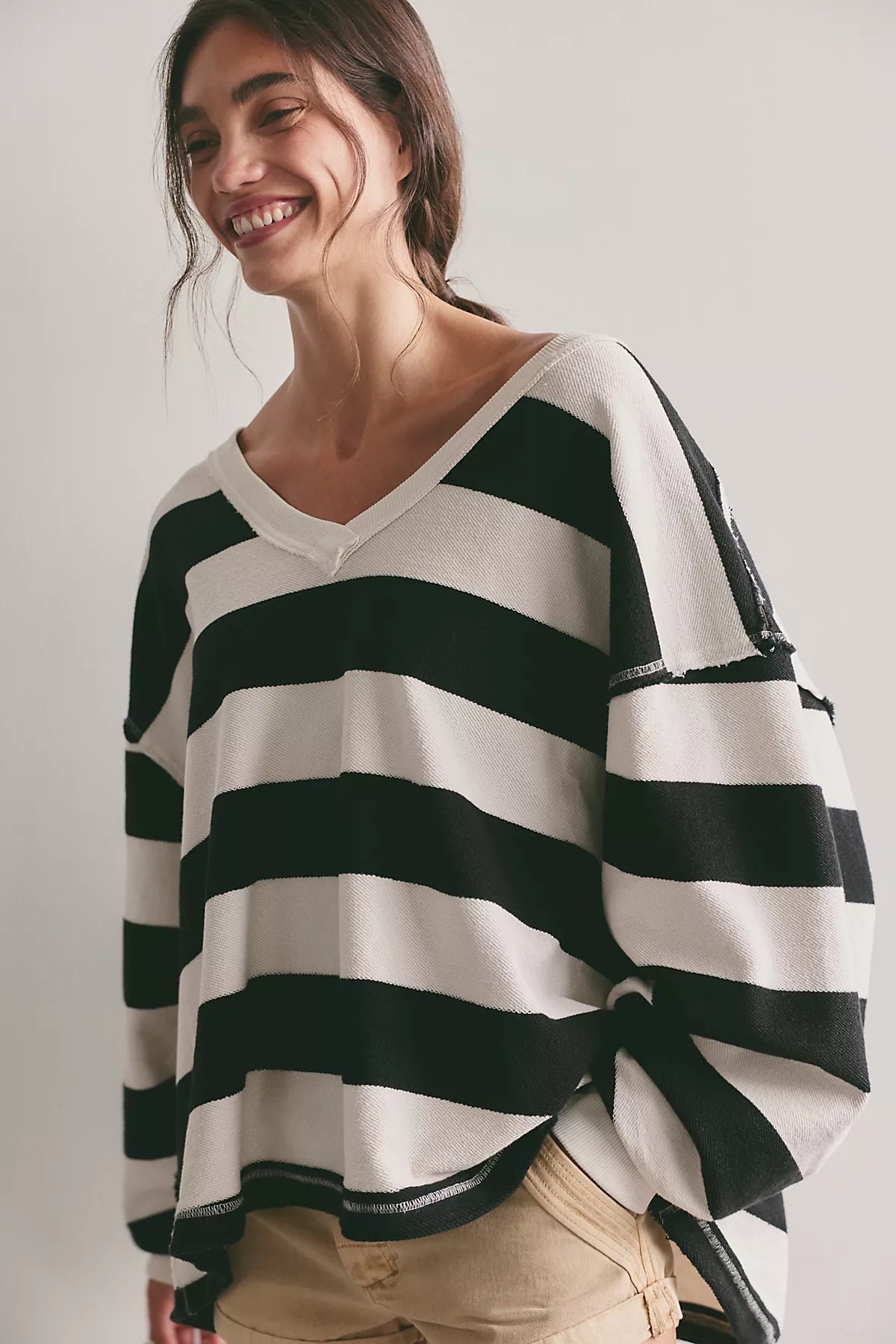We The Free Venice V-Neck Striped Sweatshirt