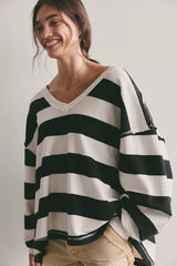We The Free Venice V-Neck Striped Sweatshirt