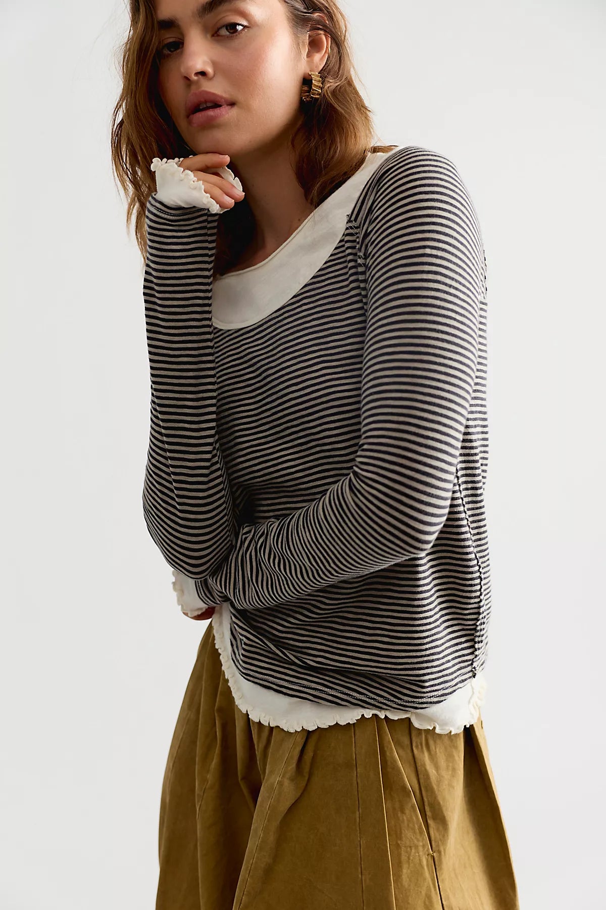 We The Free Two's A Charm Stripe Long Sleeve Top