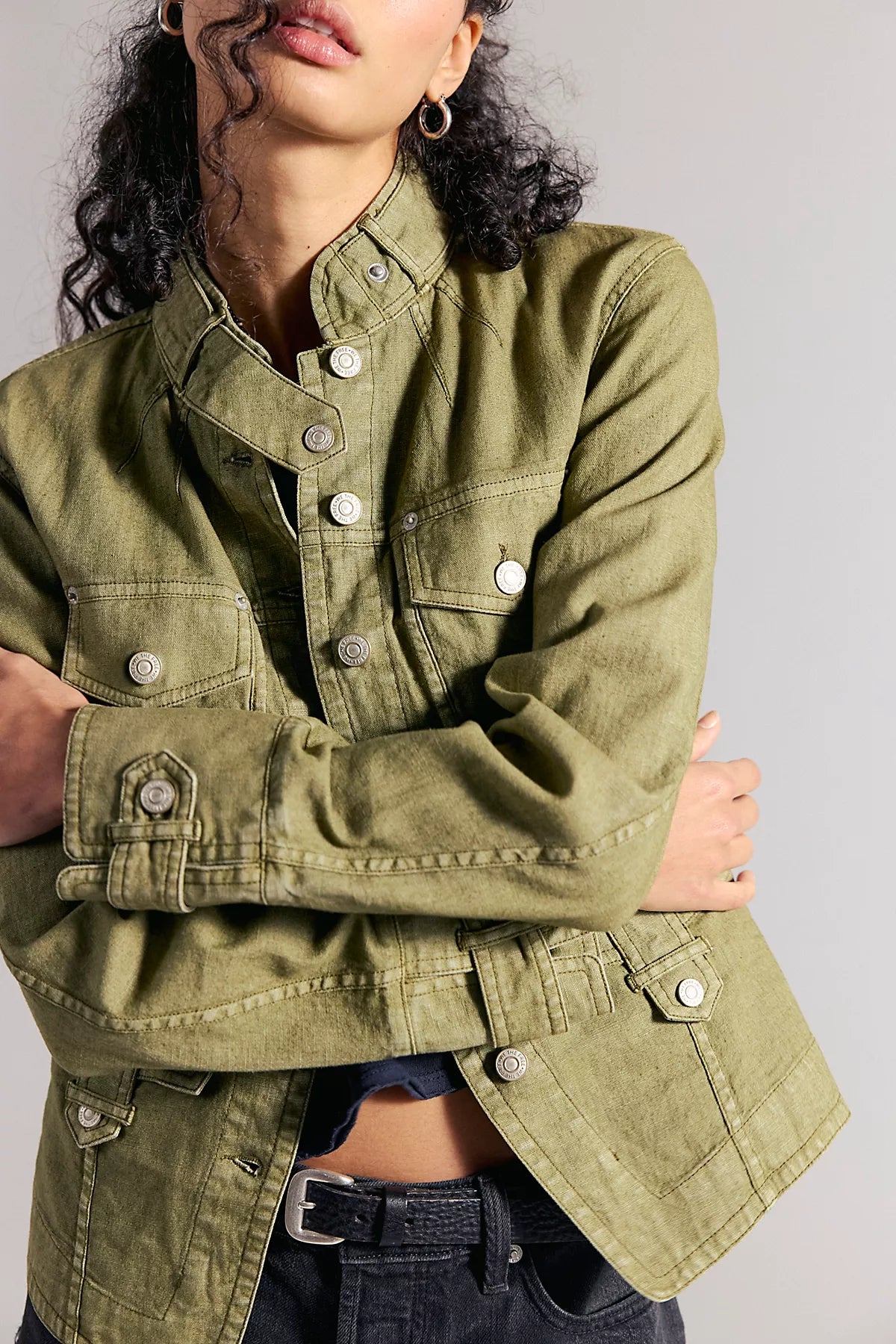 We The Free Laurie Washed Cotton-Linen Jacket