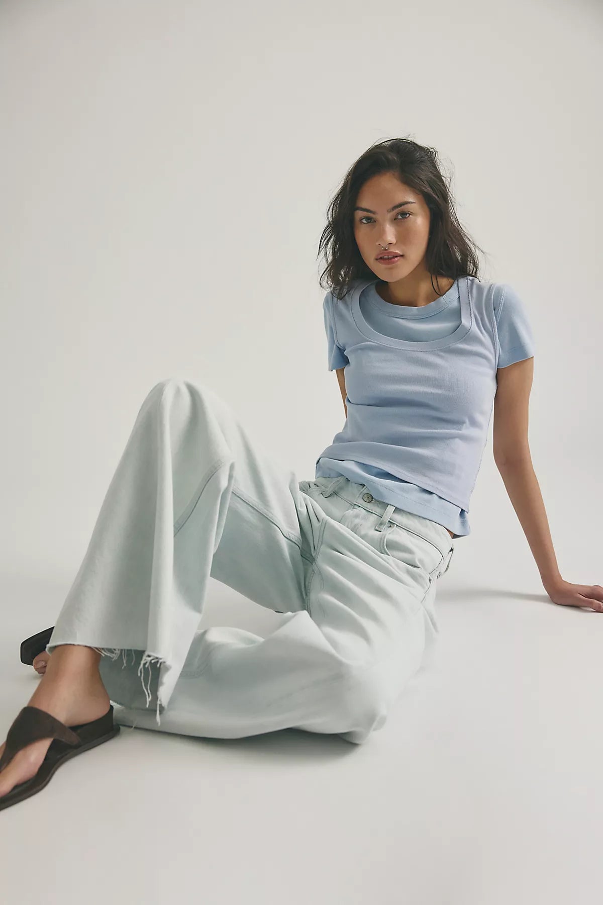 We The Free Alter Ego Wide-Leg Twisted Jeans