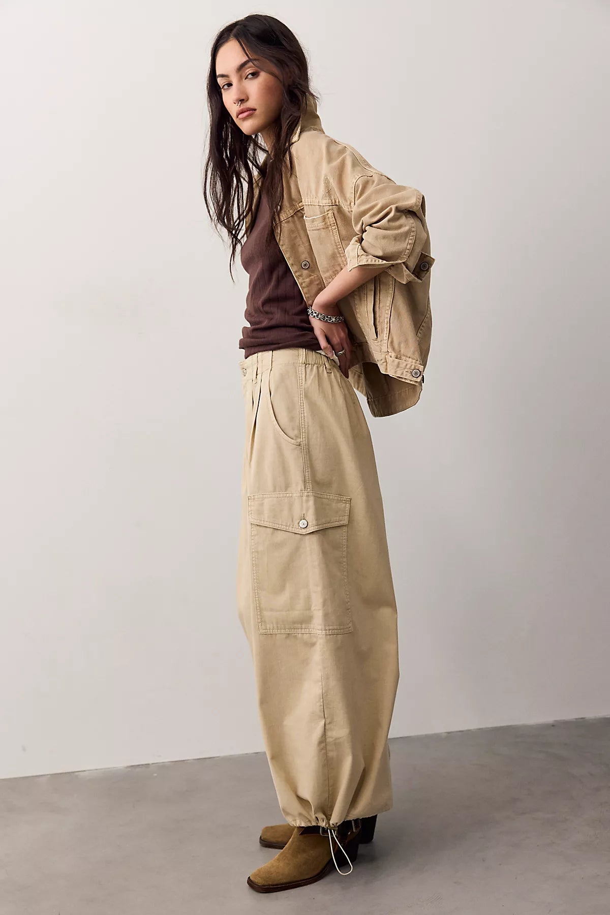 We The Free Wild Winds Cinched Wide-Leg Jeans