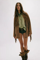 We The Free Fringe Out Vegan Suede Jacket