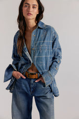 We The Free Have A Nice Day Denim Top
