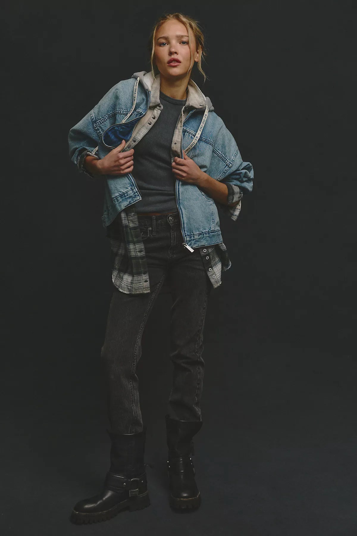 We The Free Iggy Hooded Denim Jacket
