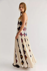 Amara Argyle Patched Maxi Dress