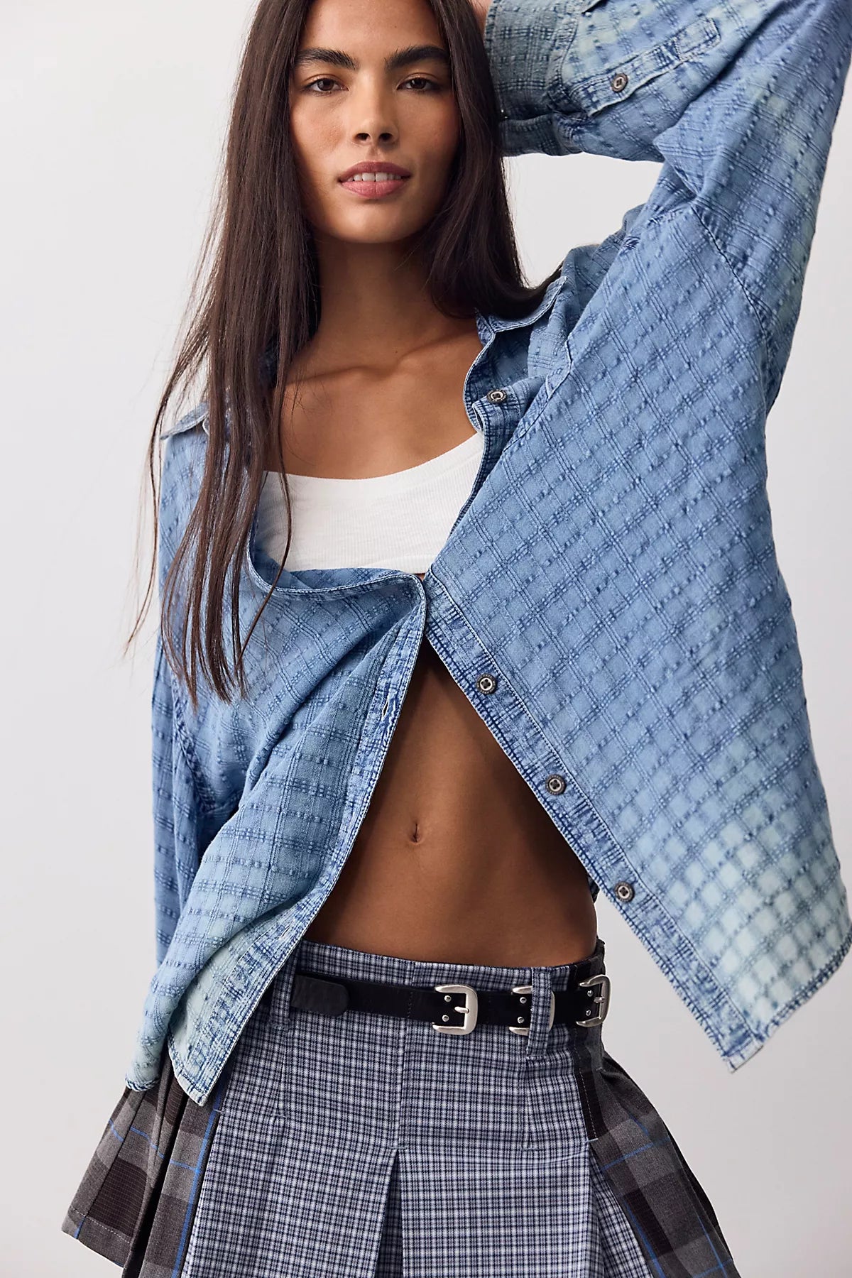 We The Free Sabine Indigo Dobby Button Down