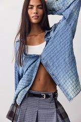 We The Free Sabine Indigo Dobby Button Down