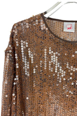 Vintage Mondi Brown Long-Sleeved Mini Dress Selected By Racquel