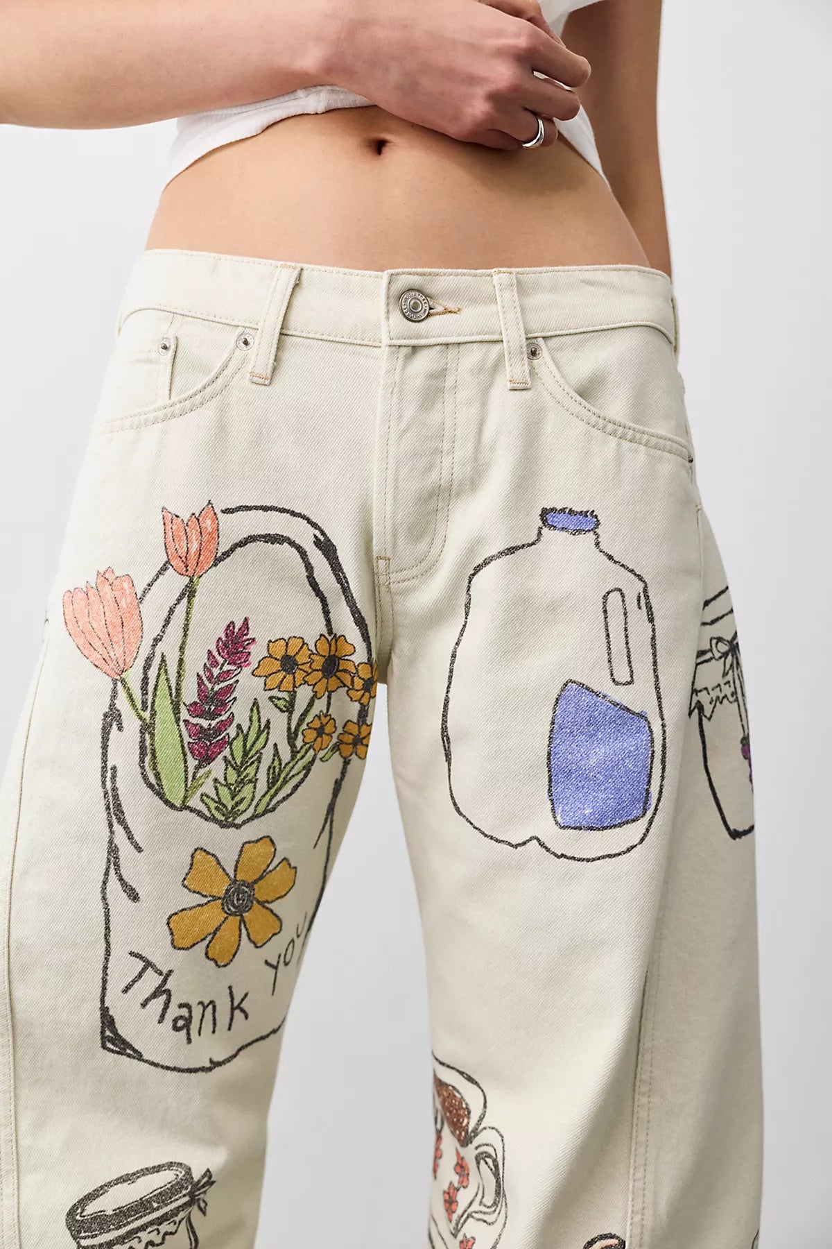 We The Free Fable Printed Twisted Jeans