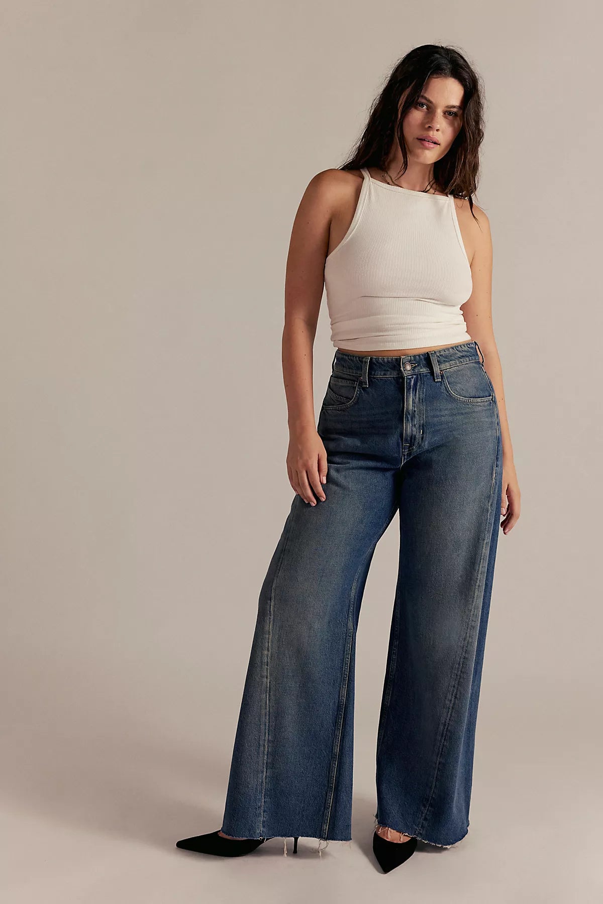 We The Free Alter Ego Wide-Leg Twisted Jeans