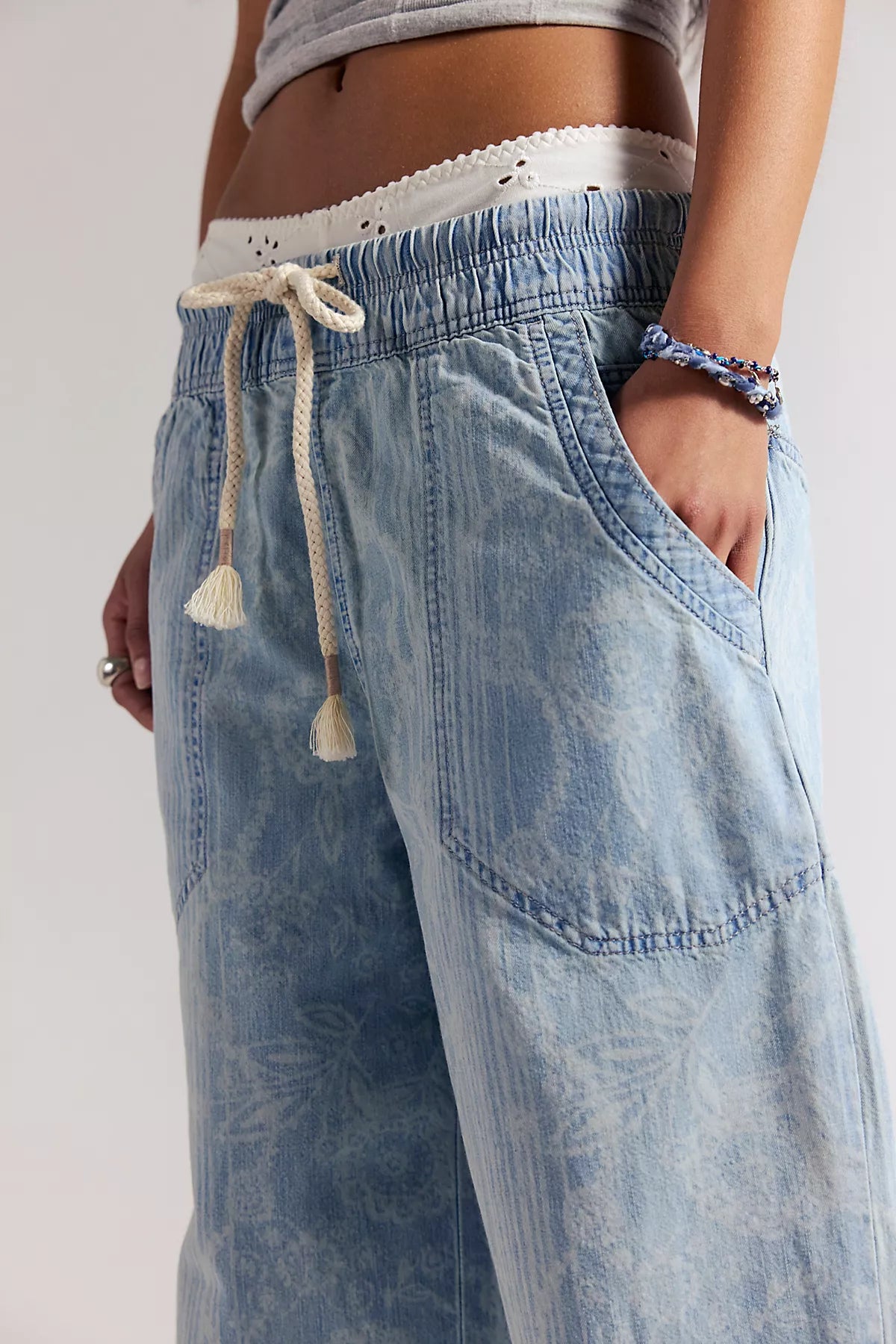 We The Free Easy Peasy Printed Pull-On Jeans