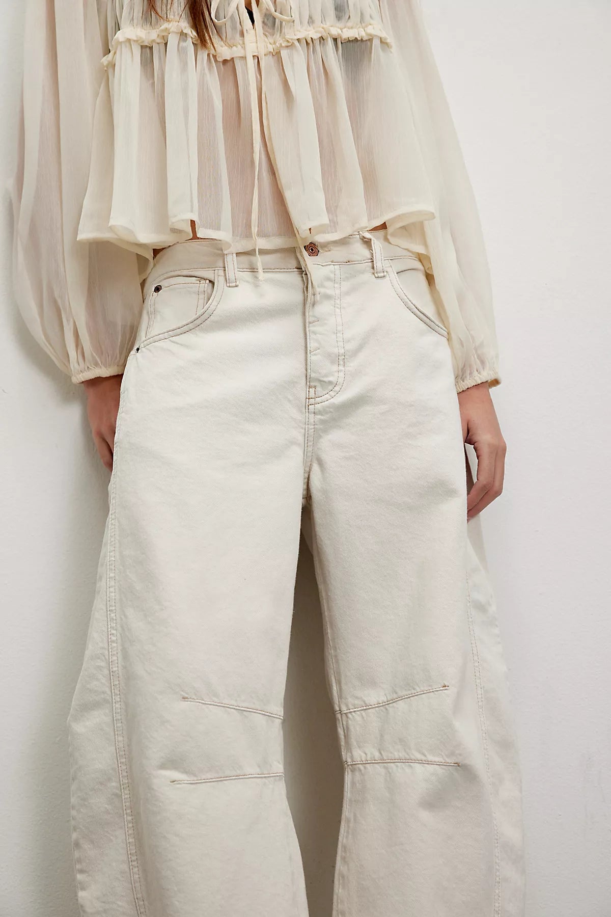 We The Free Good Luck Mid-Rise Barrel Jeans