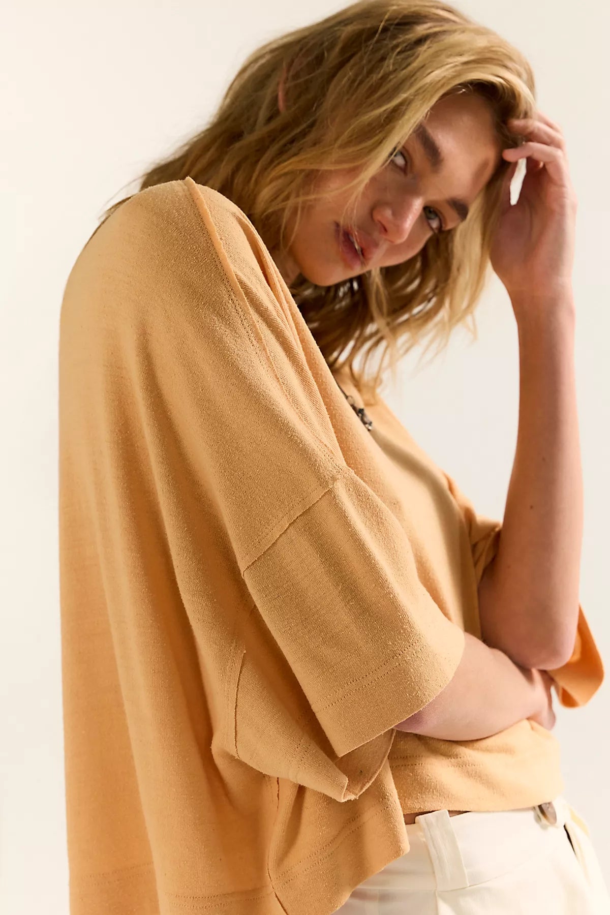 We The Free Boxy Crew-Neck Silk Tee