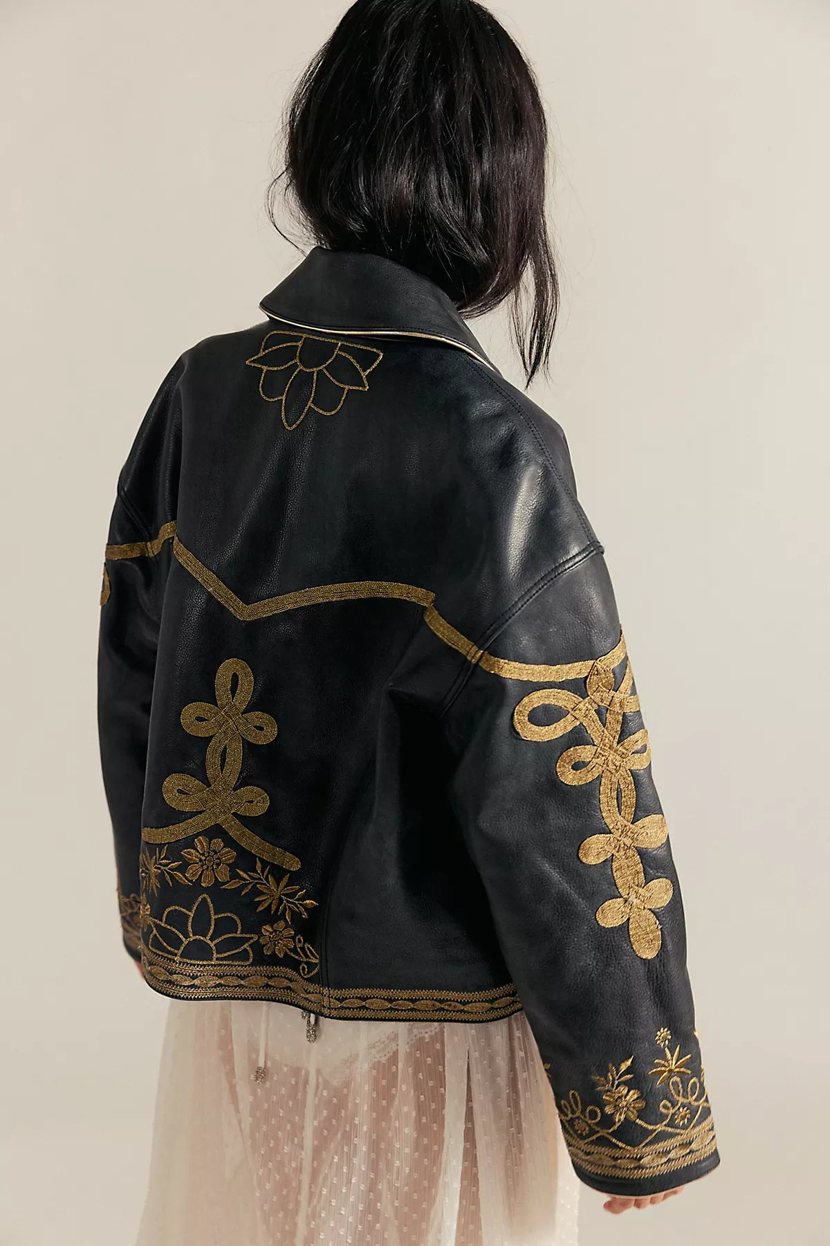 We The Free Lana Leather Band Jacket