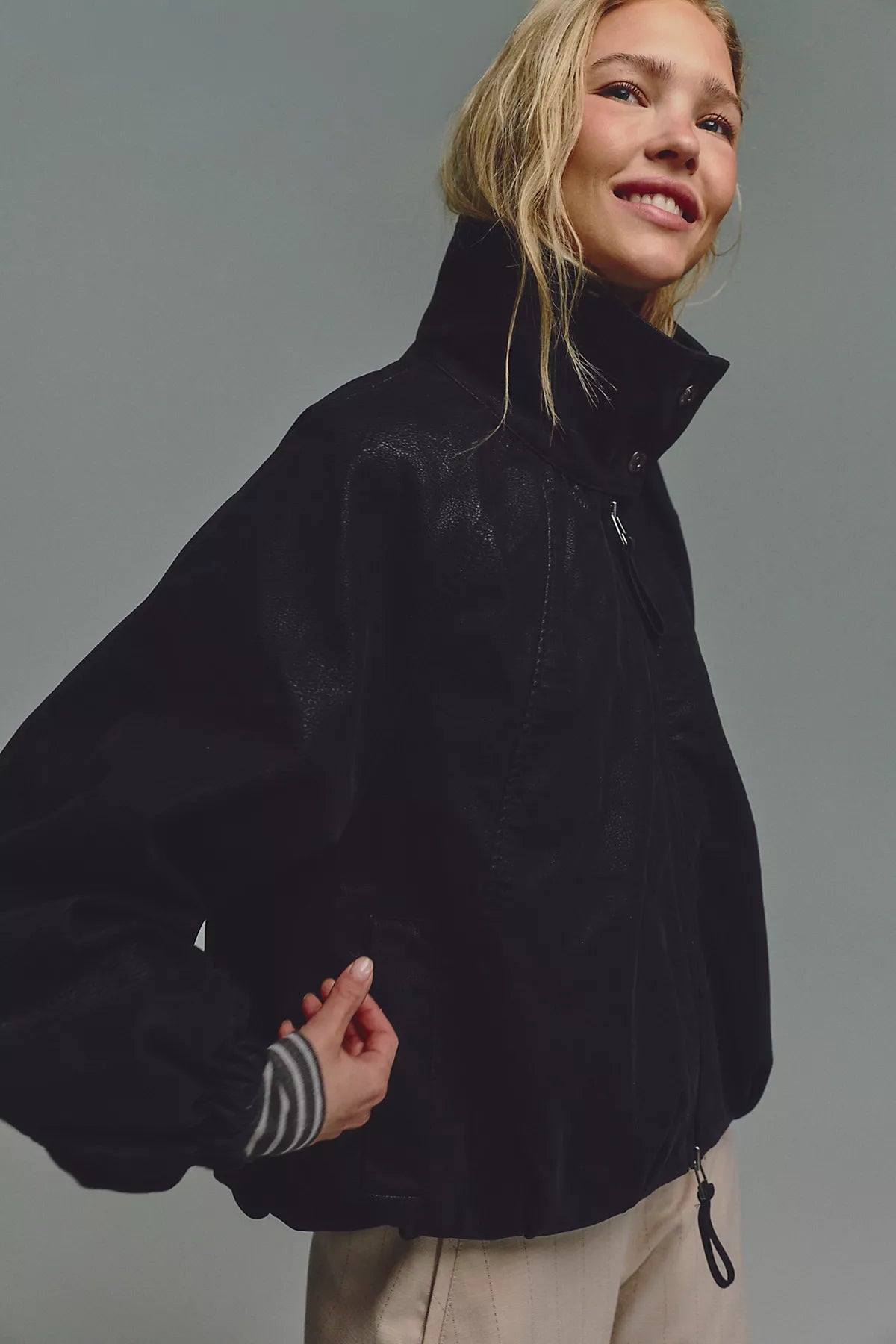 We The Free Chelsea Vegan Suede Funnel-Neck Jacket