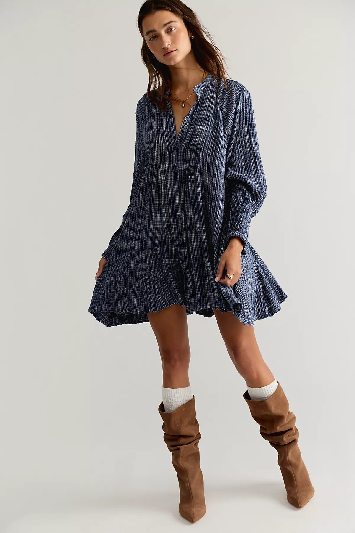 Backroads Plaid Mini Dress
