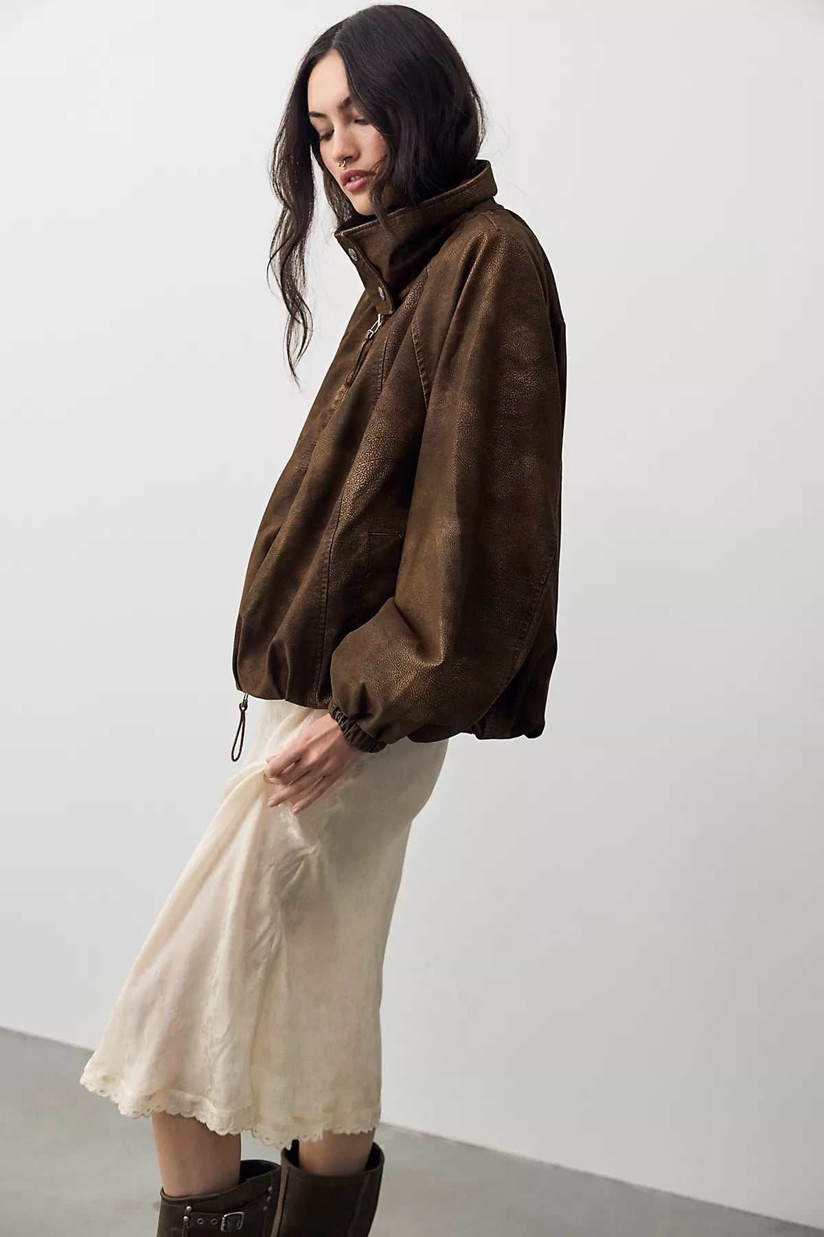 We The Free Chelsea Vegan Suede Funnel-Neck Jacket