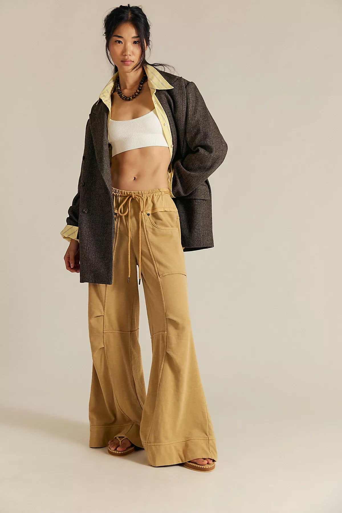 We The Free Sky Riser Knit Wide-Leg Pull-On Pants
