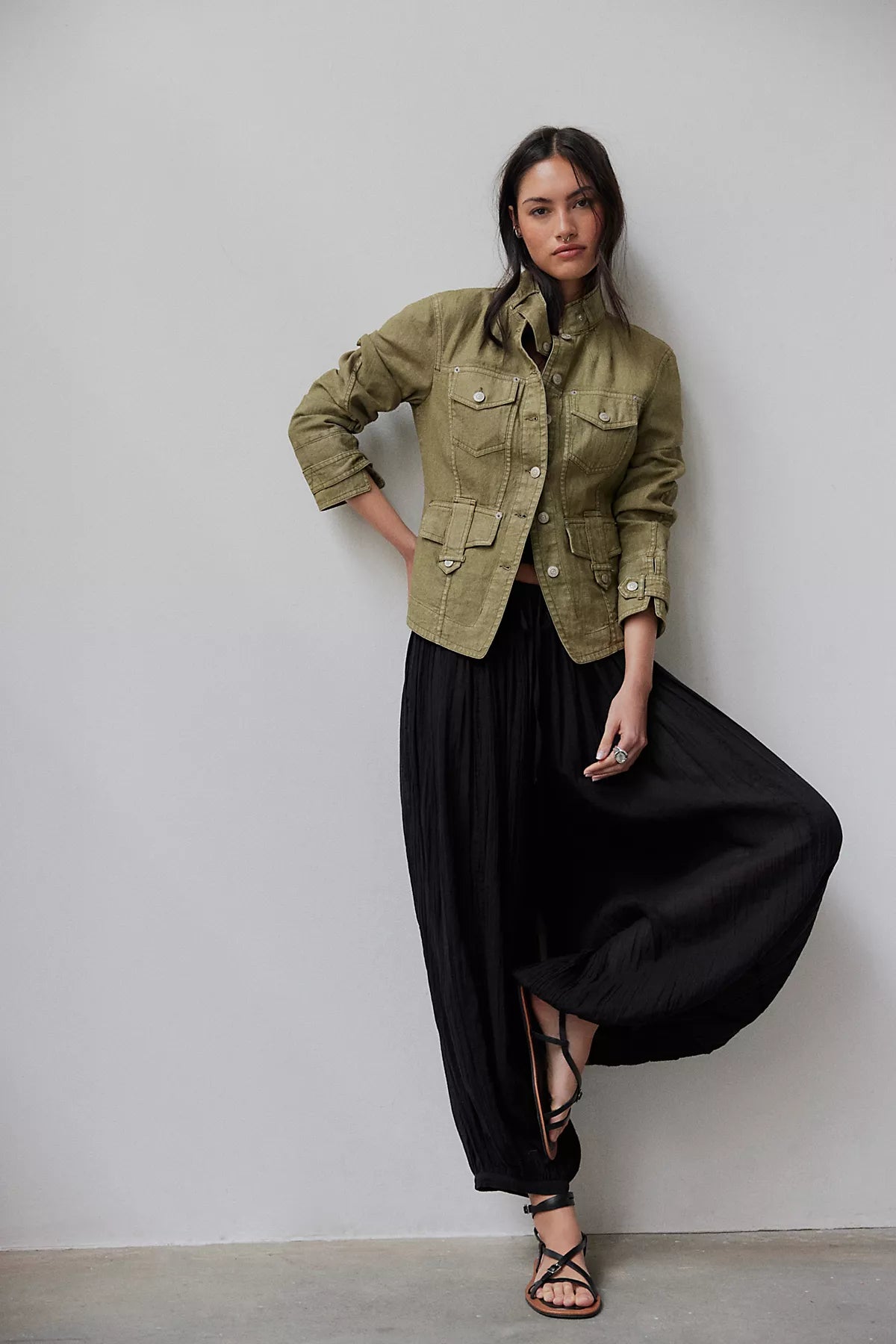We The Free Laurie Washed Cotton-Linen Jacket