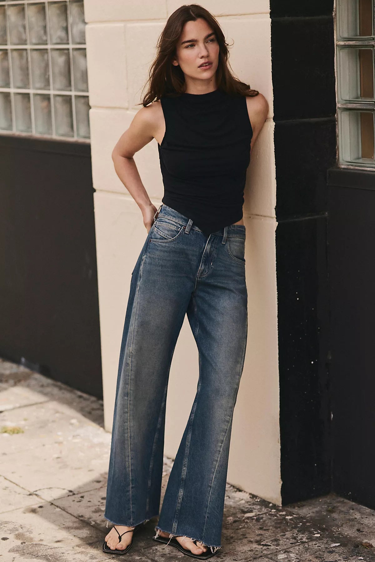 We The Free Alter Ego Wide-Leg Twisted Jeans
