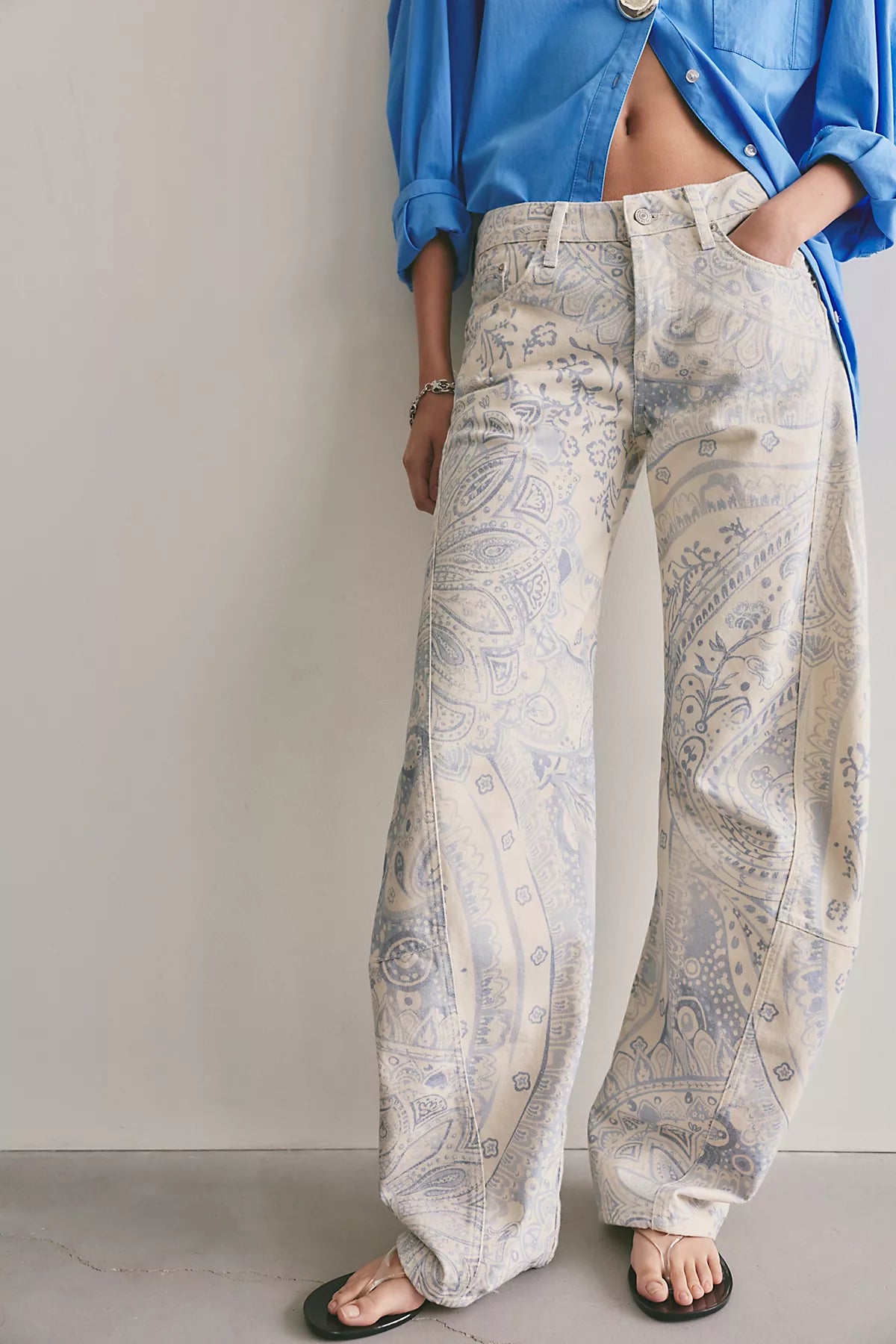 We The Free Fable Printed Twisted Jeans